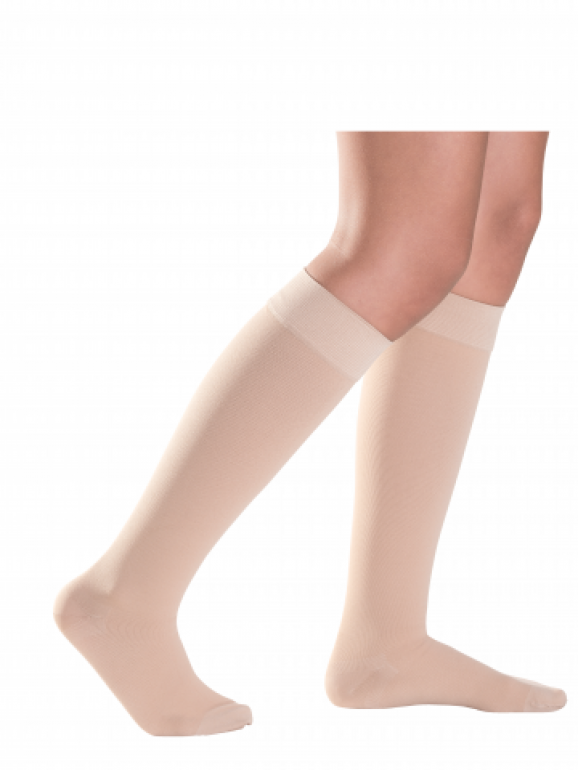 Knee High Compression Stockings - Nude