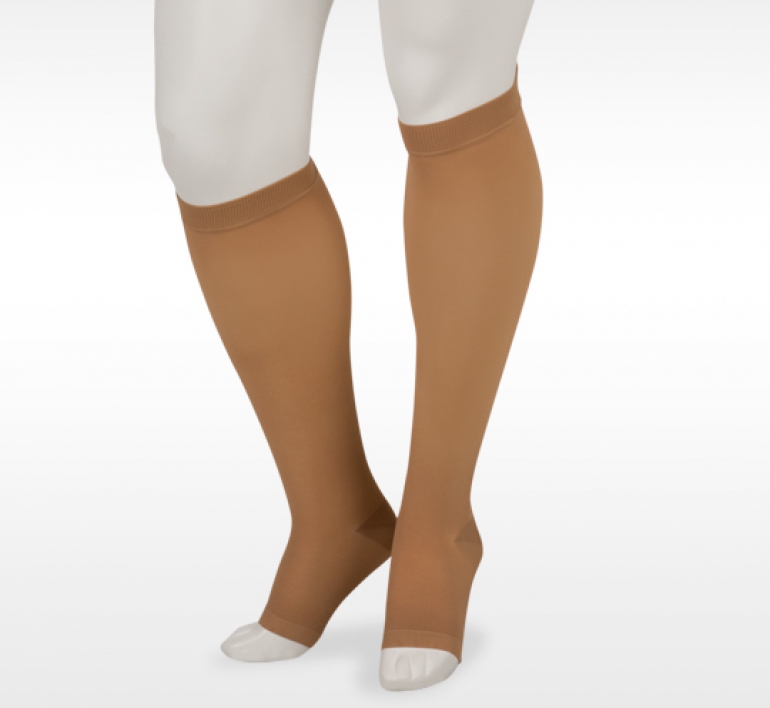 Open Toed Compression Soft Stockings - Nude